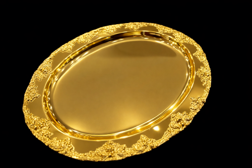 thick golden tray