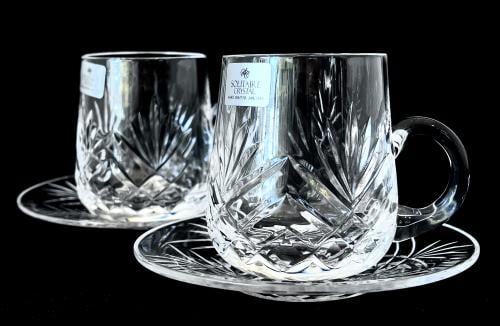 Wide crystal beads, 6 pieces