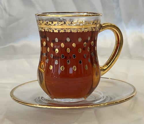 بيالات كريستال نقش ليزر ٦ قطعه