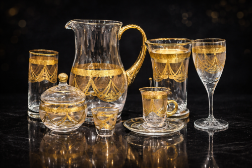 ‏طقم كريستال 76 قطعة نقش ليزر