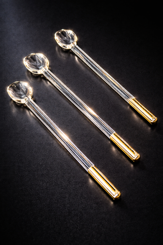 12-piece set of gold-plated glass teaspoons