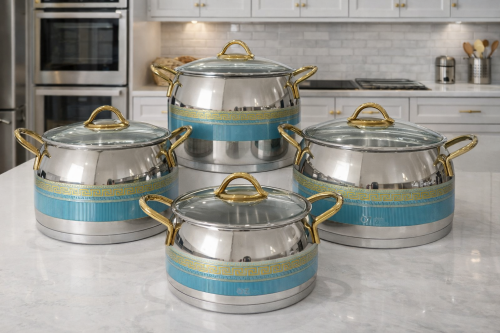 طقم قدور استيل 18/10 تركي