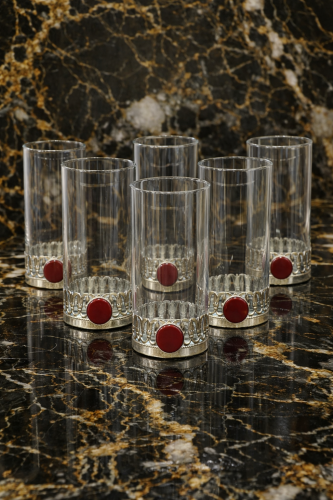 طقم كاسات أوروبي. ٦ قطعه