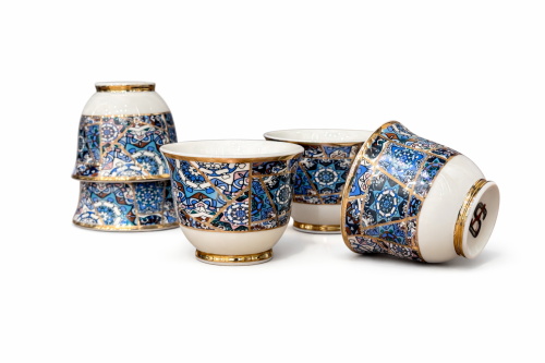 فناجيل قهوه ايطار ذهبي ١٢ قطعه