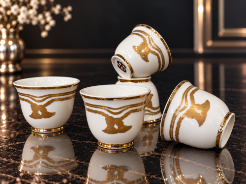 12 pieces golden porcelain cups