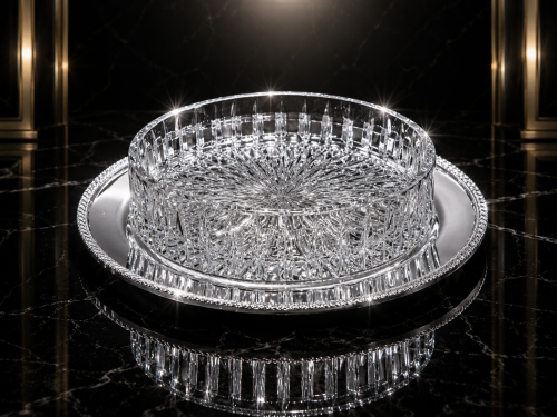 Crystal-plated copper plate, 25 cm
