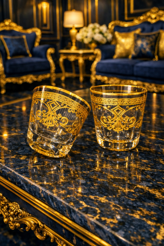 فناجيل كريستال نقش ليزر ١٢ قطعه