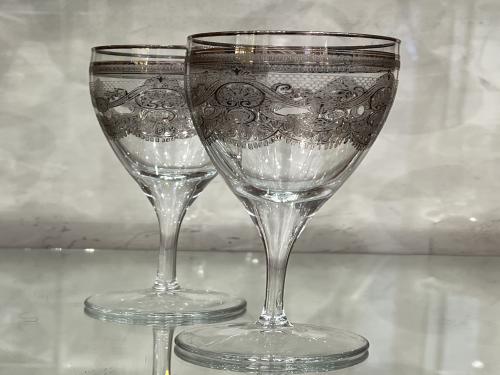 Crystal cups 6 pieces silver