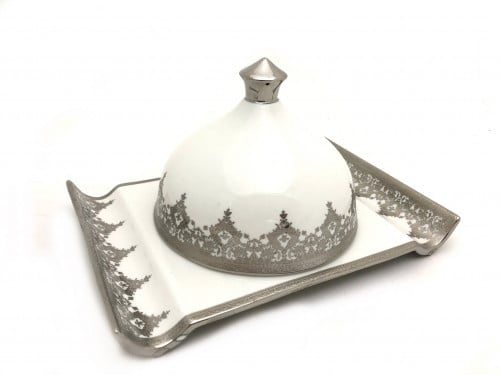 Large silver porcelain date