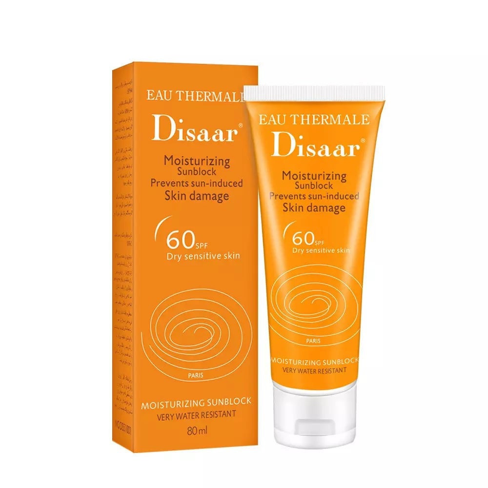 Moisturizer and sunscreen with SPF 60 from Disaar Cream for dry and sensitive skin 80 ml Donella offers the best deals for skin care and cosmetics