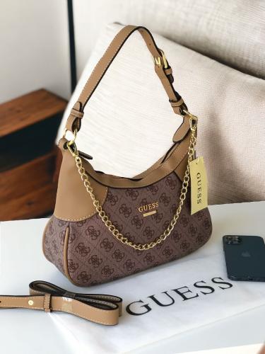 حقيبة جلد فاخرة وسط نسائية  بيج كاكيL