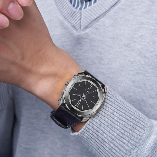 ساعة رسمية فاخرة سير جلد تصميم بولغري رجالي من ماكسويل