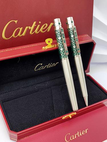 قلم رسمي فاخر تصميم سانتوس Cartier أخضرفضي
