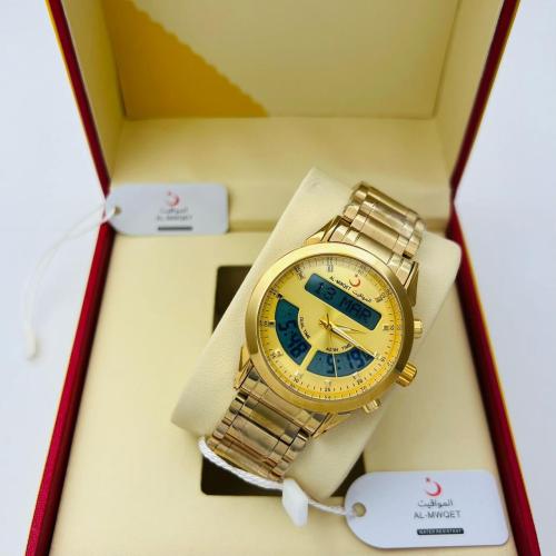 ساعات المواقيت الإسلامية رجالية ماركة رقمي - مستطيل متعددة الخدمات