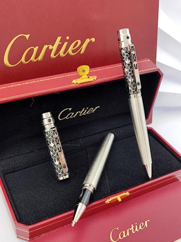 قلم رسمي فاخر  تصميم سانتوس Cartier اسود فضي