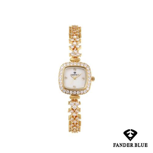 ساعة سهرة مربع فص زركون نسائية من FANDER BLUE