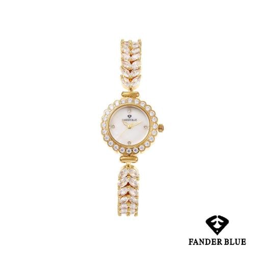 ساعة سهرة دائرية فص زركون نسائية من FANDER BLUE