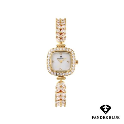 ساعة سهرة مربع فص زركون نسائية من FANDER BLUE