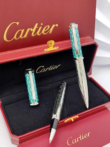 قلم رسمي فاخر  تصميم سانتوس دومو دو Cartier أخضر أزرق