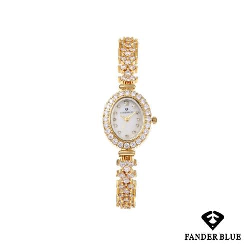 ساعة سهرة بيضاوي فص زركون نسائية من FANDER BLUE