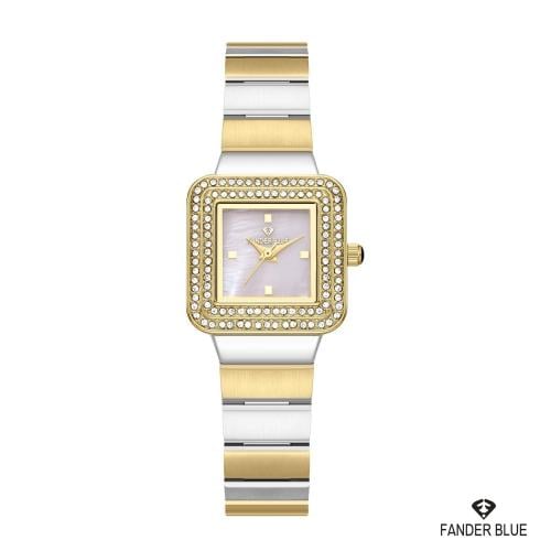 ساعة رسمية فاخرة مربعة بفص تصميم كارتييه نسائي من فاندربلو