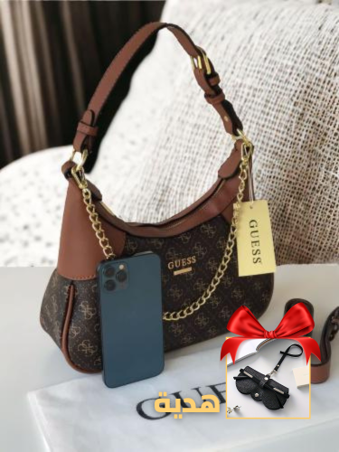 حقيبة جلد فاخرة وسط نسائية  بني قهوة