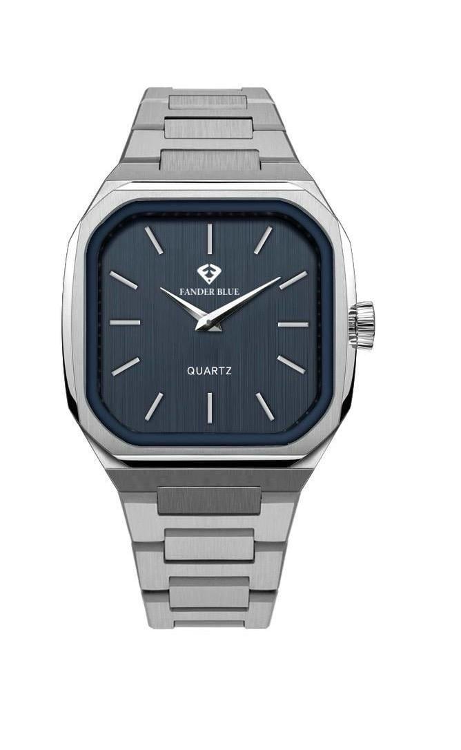 ساعة مربعة رسمية فاخرة تصميم كارتييه رجالي من فاندربلو