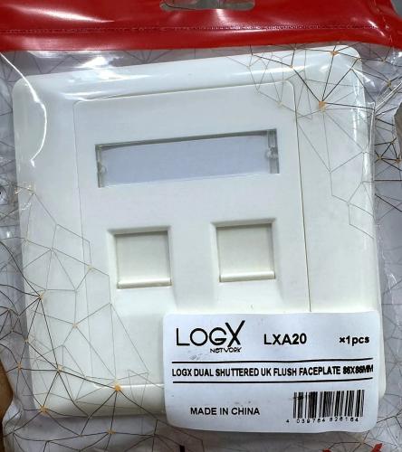 لوجكس فيش جداري مخرجين (Faceplate 2 Ports) - كود LXA20