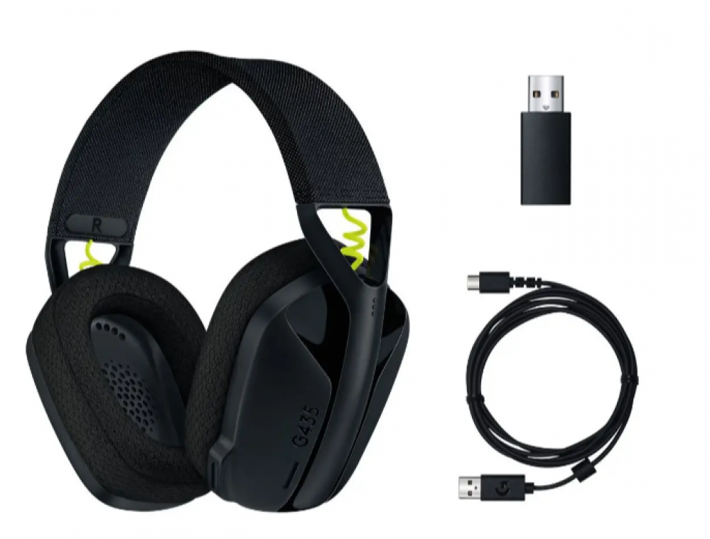 Logitech G435 LIGHTSPEED Wireless and Bluetooth Gaming Headset (Black)