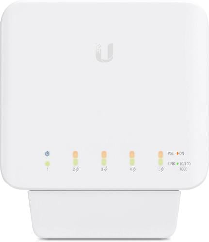 Ubiquiti Networks UniFi Switch Flex 5-Port Managed Gigabit PoE Network Switch, Works Indoors and Outdoors, Flexible Mounting Options, Magnetic Backing, 1 x PoE++ Port, 4 x PoE Ports | USW-Flex