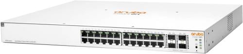 Aruba Instant On 1930 24-Port Gigabit PoE+ Compliant Managed Switch with 10Gb SFP+, 195W Power Budget, 128 Gb/s Switching, 95.23 Mpps Speed, 4 x 10Gb SFP+ , Built-In Security Features, White | JL683B