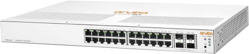 Aruba Instant On 1930 24-Port Gigabit Managed Switch with 10Gb SFP+, 128 Gb/s Switching Capacity, 95.23 Mpps Forwarding Capacity, Rack-Mountable Design, 4 x 10Gb SFP+, 24 x Gb ETH, White | JL682A