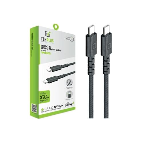 كيبل شحن USB-C إلى USB-C قماش مقاوم للقطع