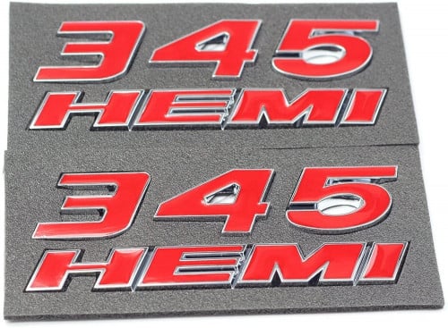 علامة 345 HEMI احمر وفضي