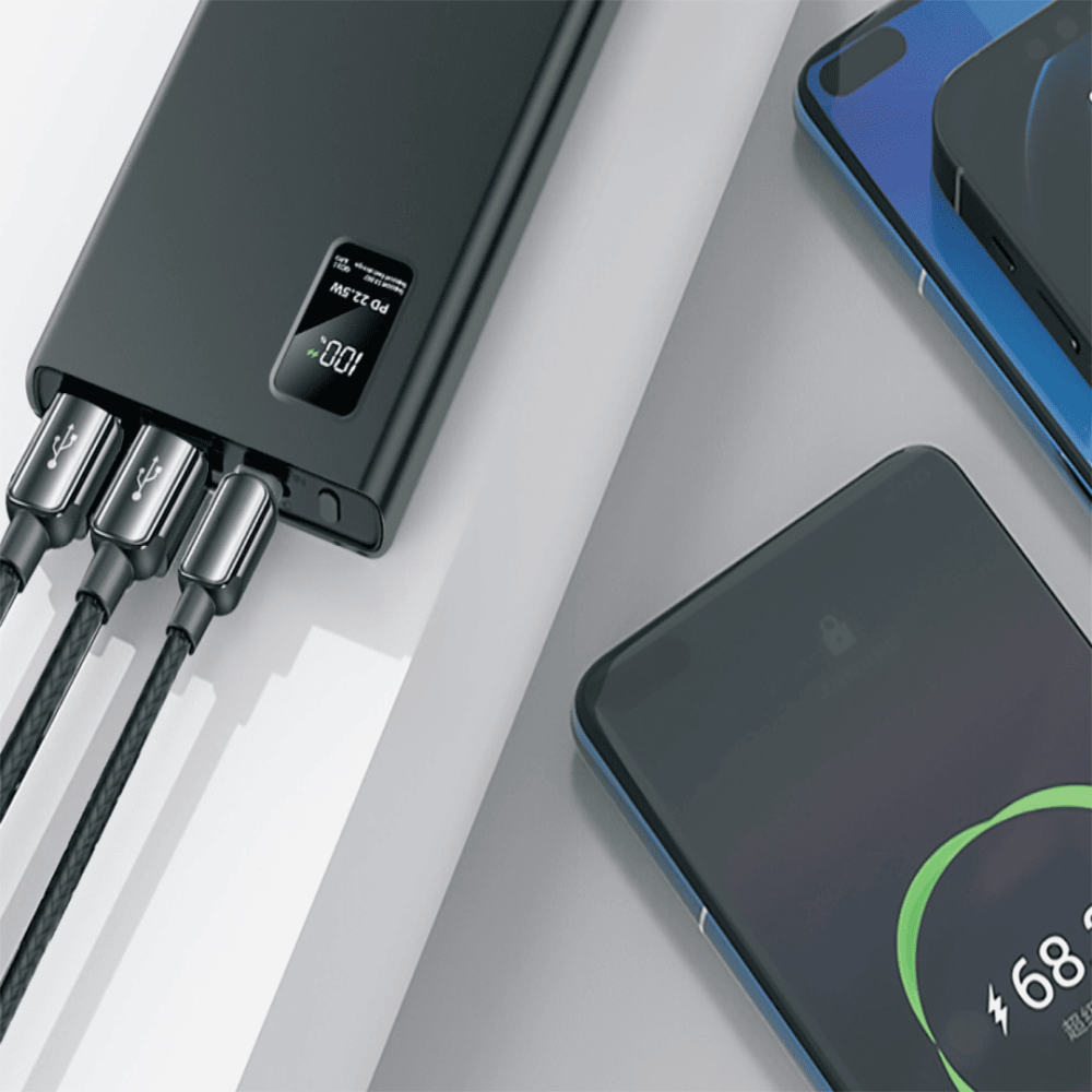شاحن متنقل 10000  22.5W(منفذ PD 18W+منفذين USB)مع شاشة