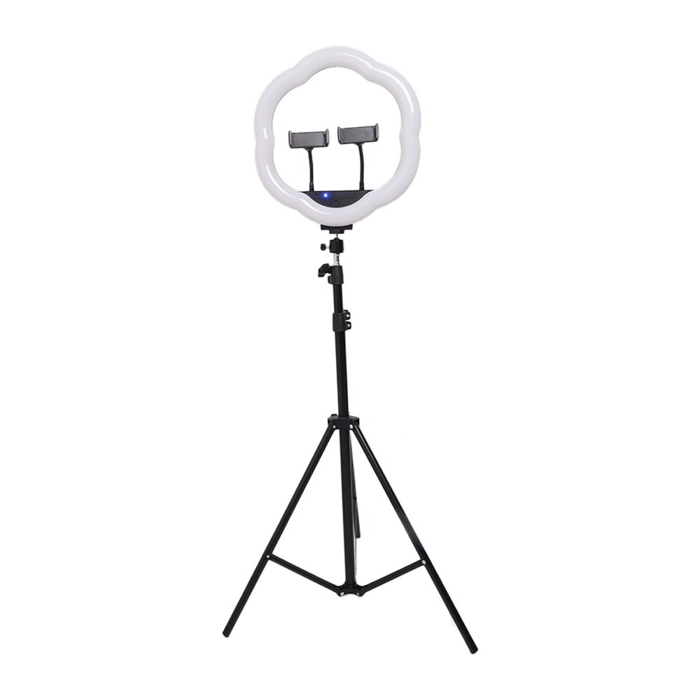 18 inch/46cm Interface Dimmable Selfie Ring Light with 3 Phone Holder Cold  Shoe