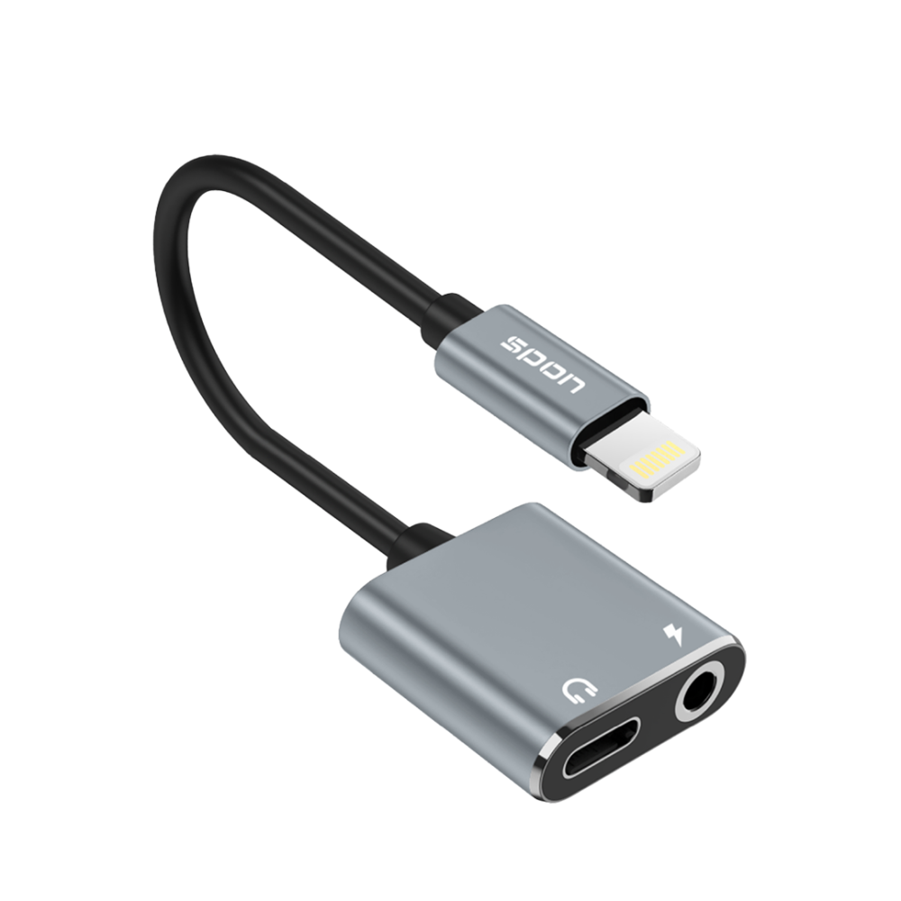 تحويلة مخرجين للايفون Aux - صوت ومنفذ شاحن