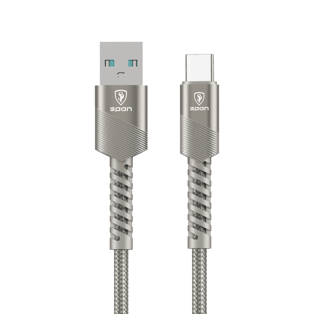 كيبل شحن USB  تايب سي  ضد القطع ماركة spon