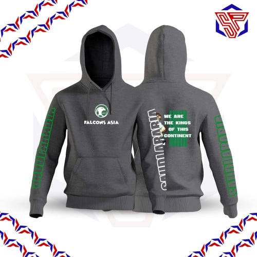 Asia Falcons Hoodie رمادي غامق