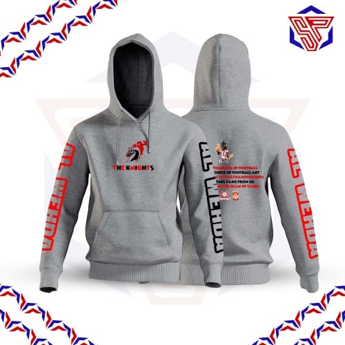 The Knights Hoodie رمادي فاتح