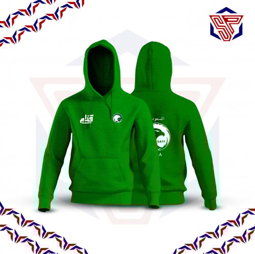 بلوفر قطني بشعار المنتخب السعودي (بدون سحاب)