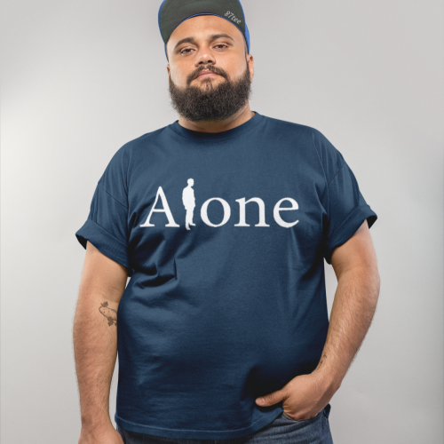 تيشيرت وحيد (Alone) أزرق كحلي - 0120