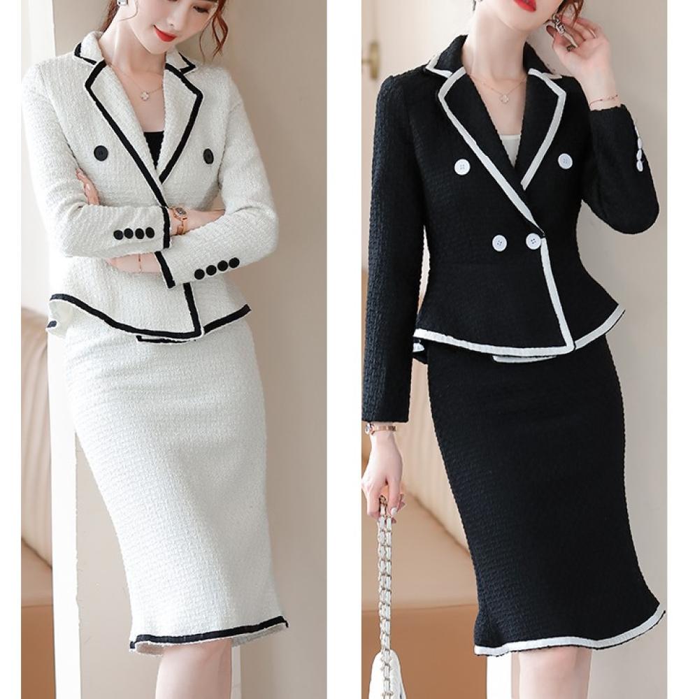 طقم نسائي أنيق بستايل كلاسيكي يبرز جمال القوام من فيري نايس