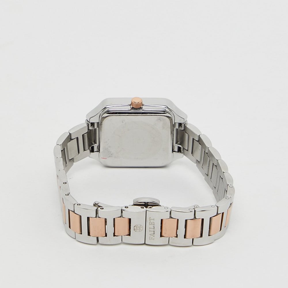 ساعة نسائية فضي نحاسي مينا كحلي ماركة فايلت