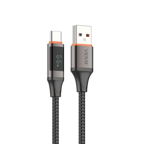 فيدفي كابل شحن من يو اس بي إلى تايب سي 1.20متر قماش بشاشة رقمية