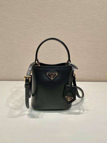 Small Saffiano Leather Prada Panier Bag