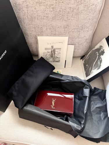 SAINT LAURENT Cassandre Strap leather phone case