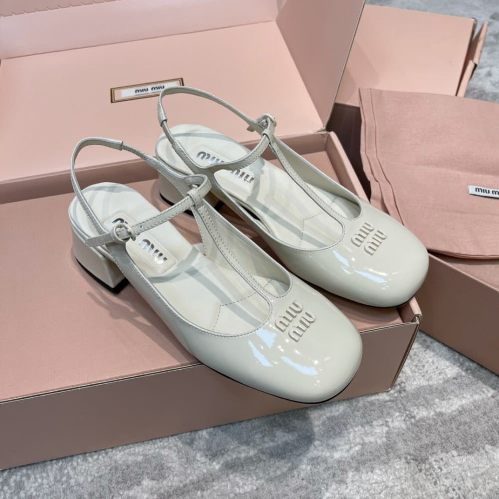 White miu miu heels