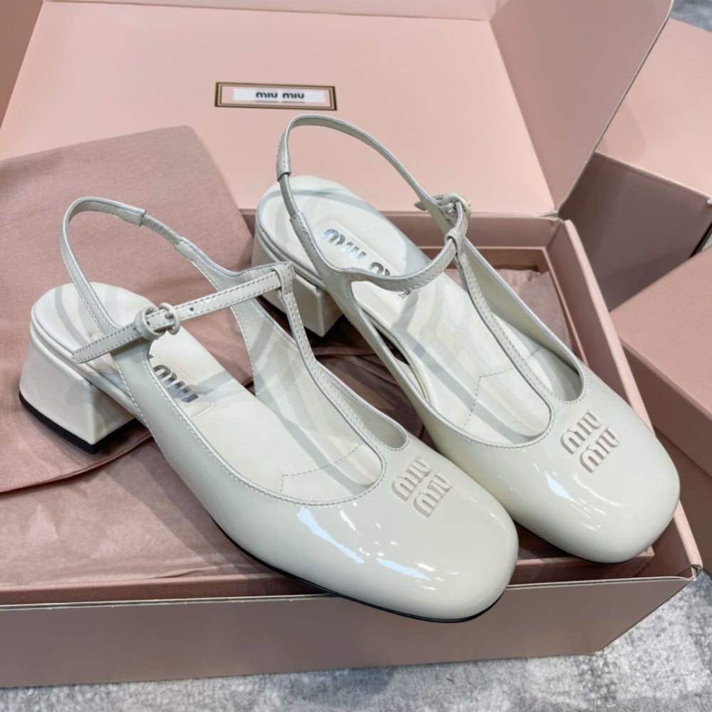 White miu miu heels
