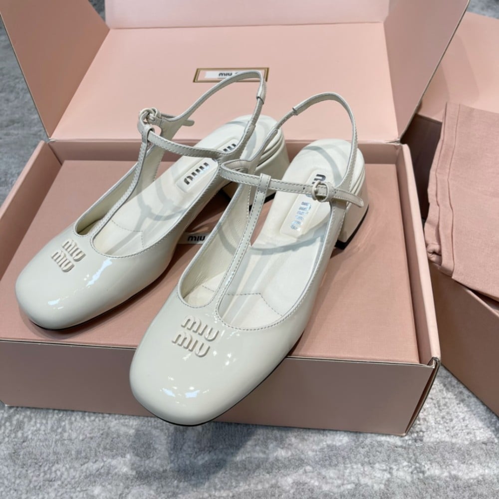 White miu miu heels